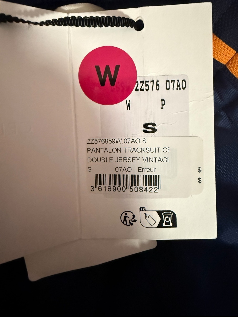 $1350 CELINE Double Jersey Vintage Track Pants Navy Orange Stripe S Made In Ital - Picture 6 of 6